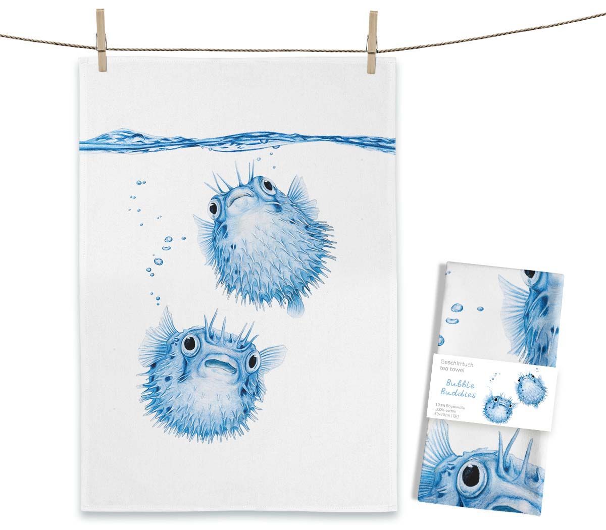 Geschirrtuch Geschirrtuch "Bubble Buddies" von Maluu