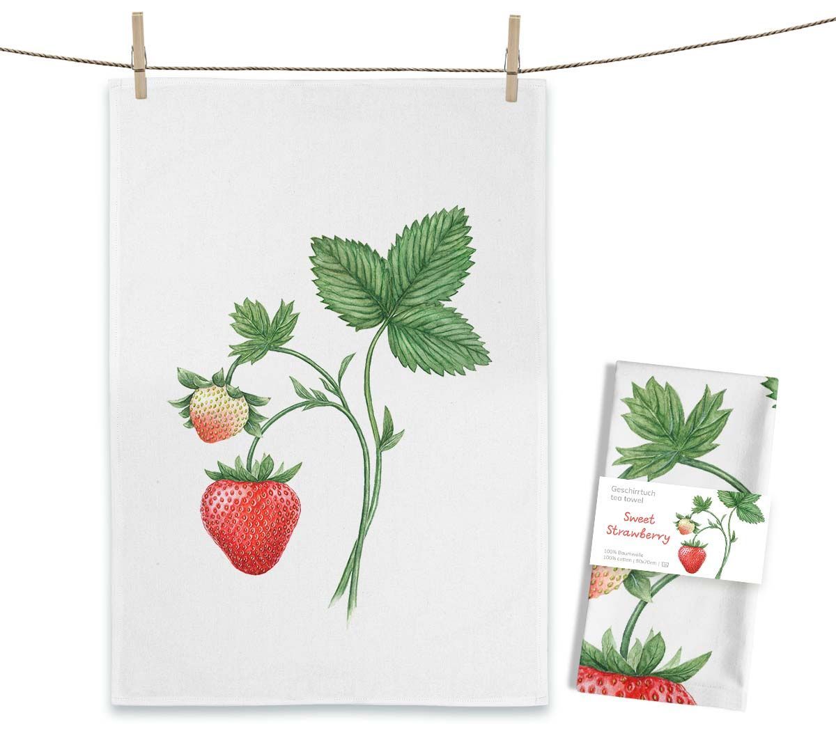 Geschirrtuch Geschirrtuch "Sweet Strawberry" von Maluu