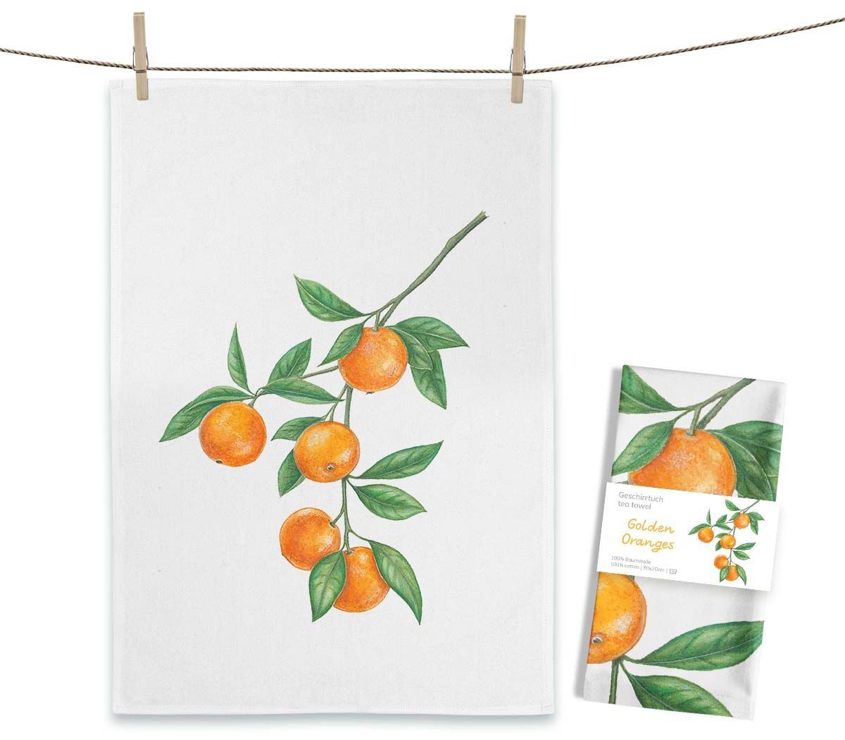 Geschirrtuch "Golden Oranges" von Maluu