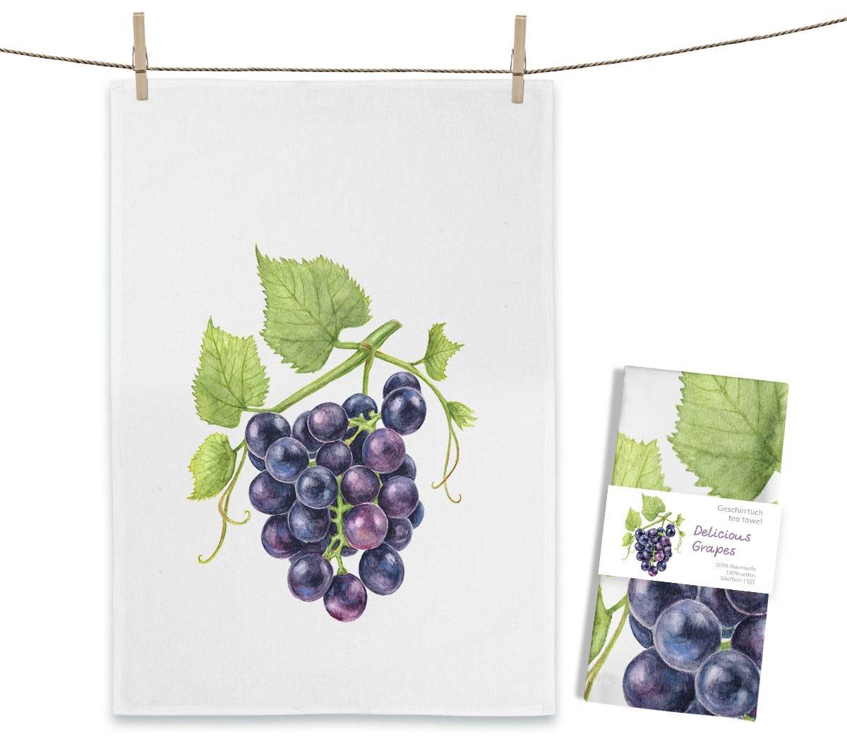 Geschirrtuch "Delicious Grapes" von Maluu