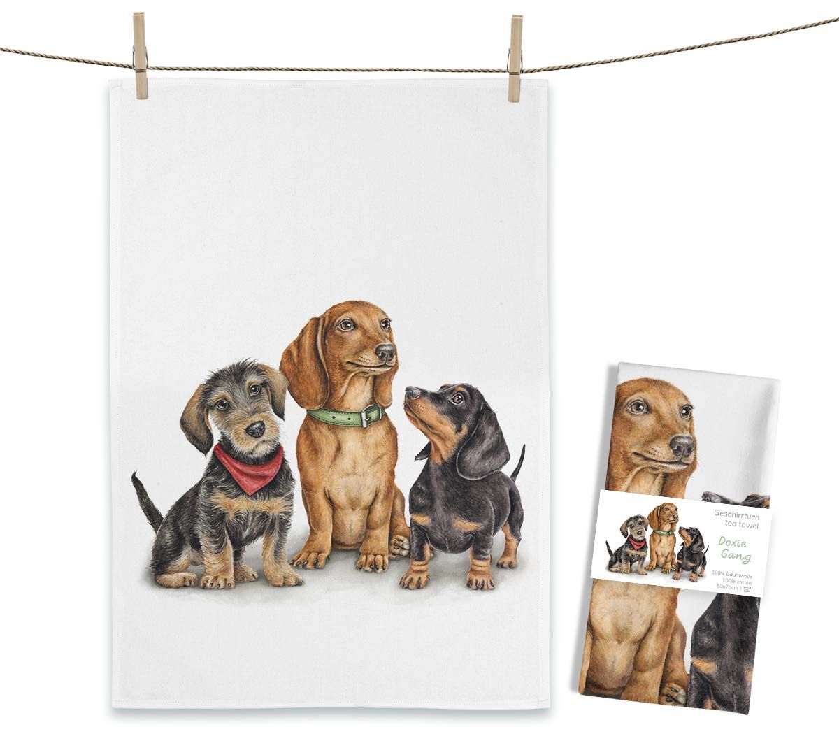 Geschirrtuch "Doxie Gang" von Maluu
