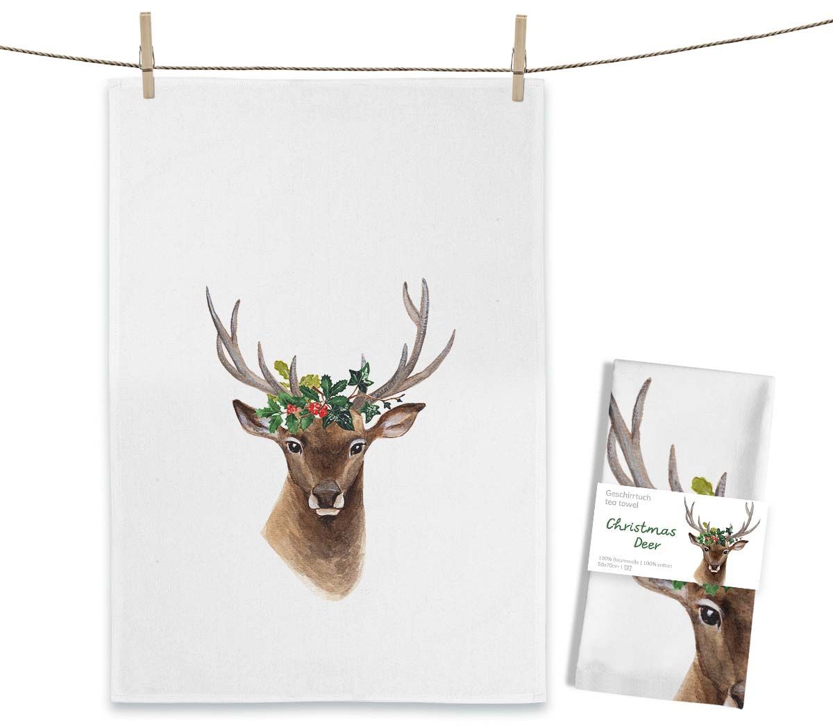 Geschirrtuch "Christmas Deer" von Maluu