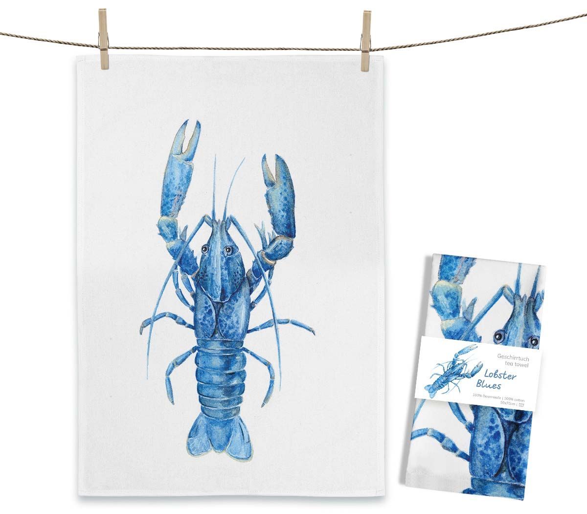 Geschirrtuch Geschirrtuch "Lobster Blues" von Maluu