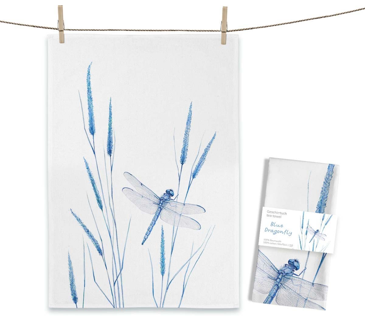 Geschirrtuch "Blue Dragonfly" von Maluu