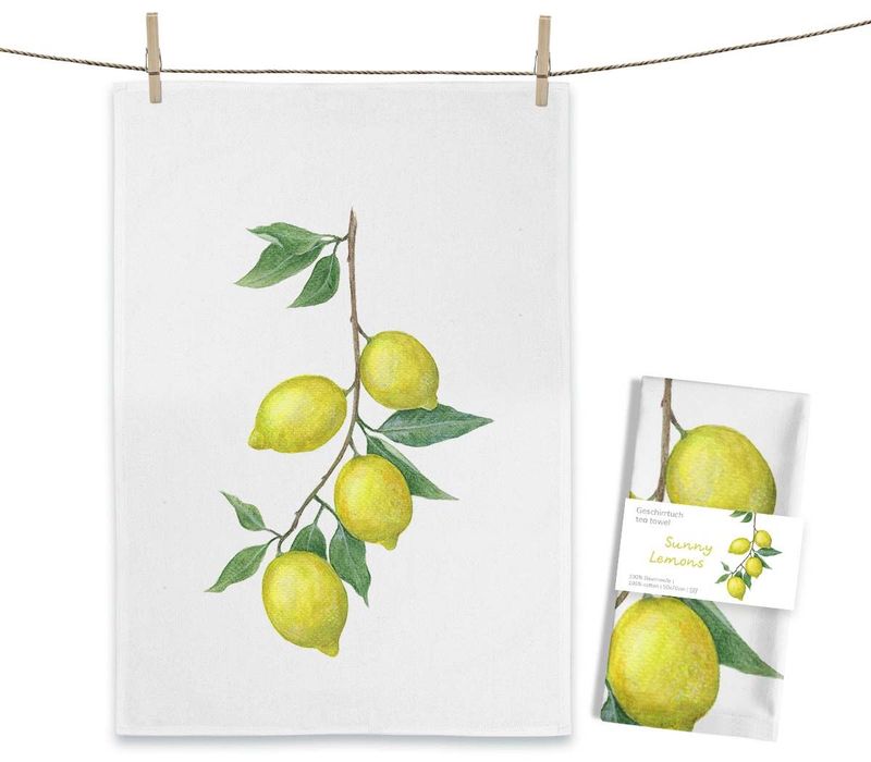 Geschirrtuch Geschirrtuch "Sonny Lemons" von Maluu