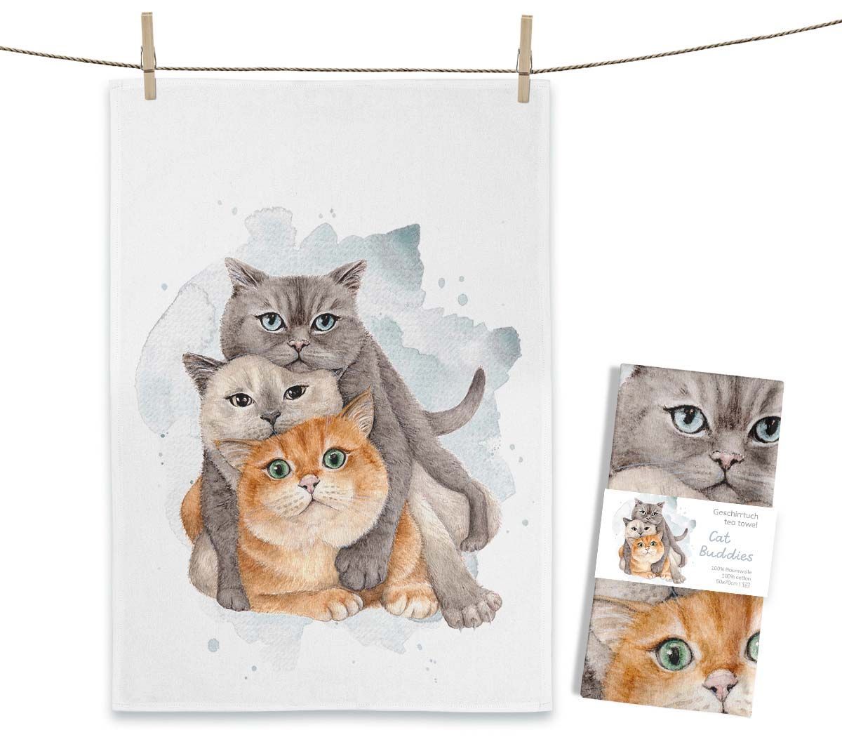 Geschirrtuch "Cat Buddies" von Maluu