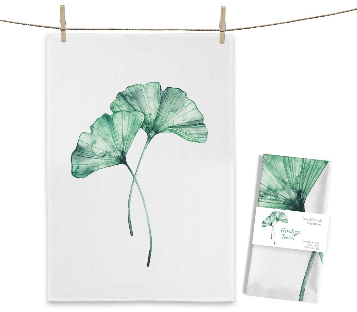 Geschirrtuch Geschirrtuch "Ginkgo Twin" von Maluu