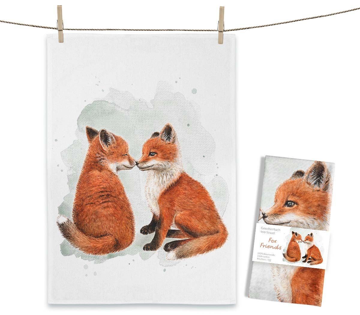 Geschirrtuch "Fox Friends" von Maluu