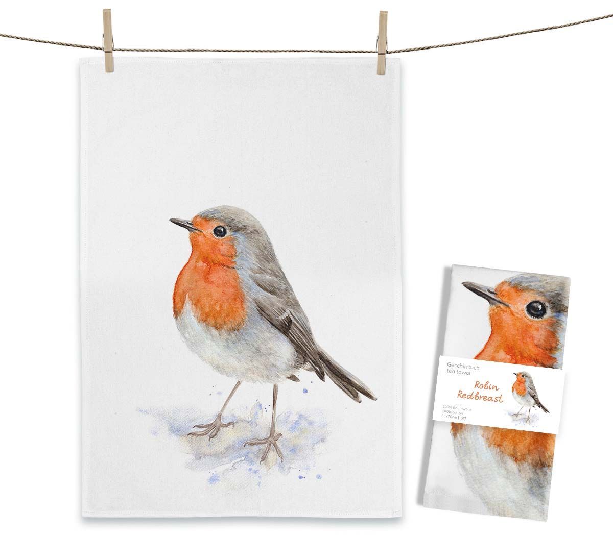 Geschirrtuch "Robin Redbreast" von Maluu
