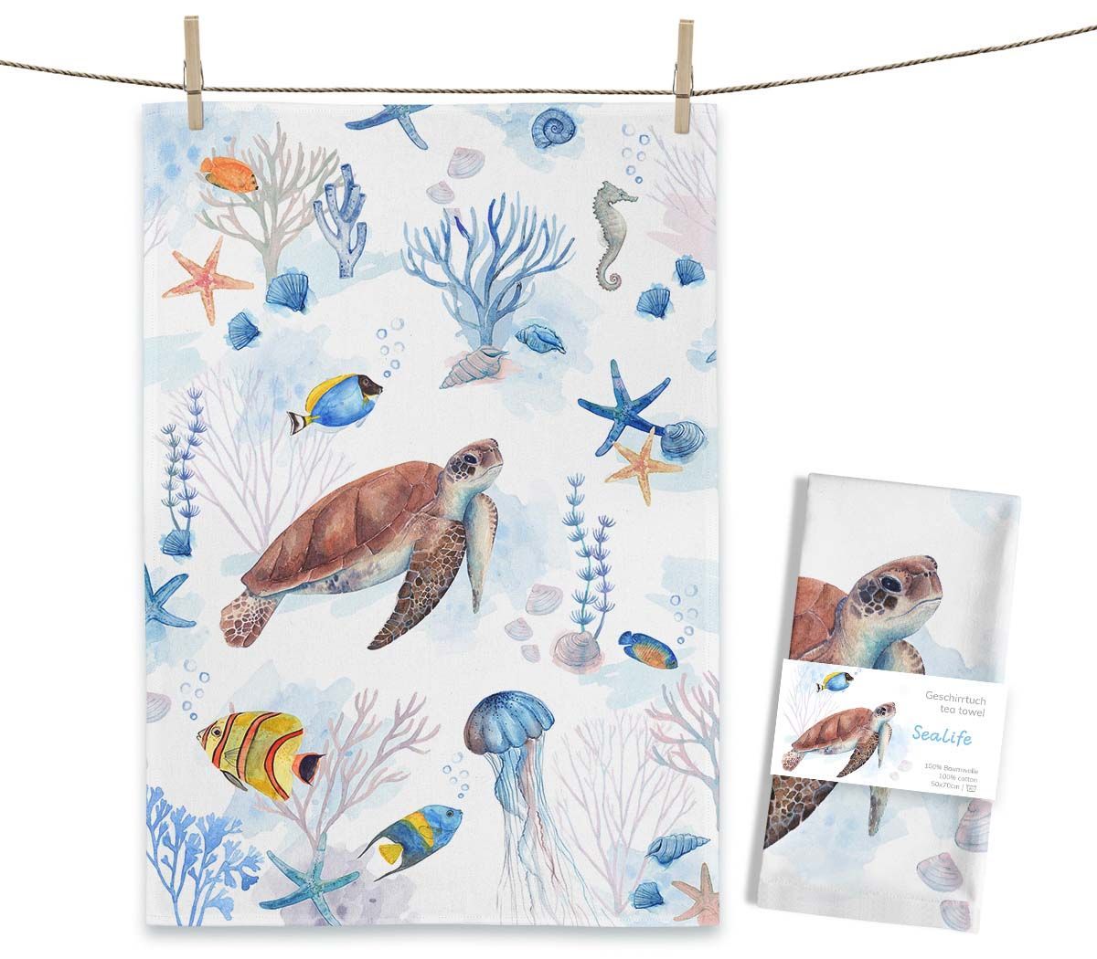 Geschirrtuch "Sealife" von Maluu