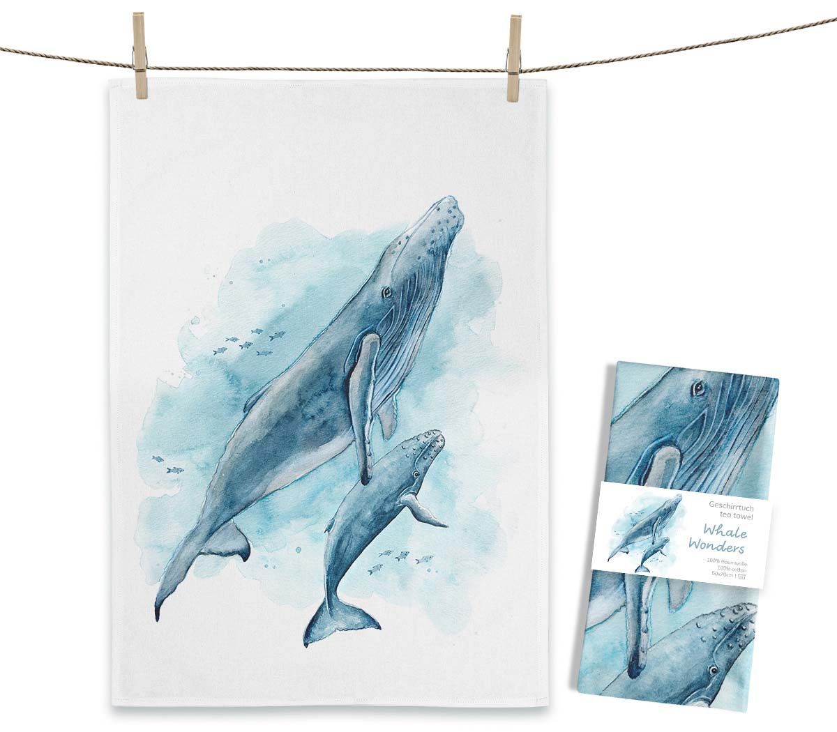 Geschirrtuch "Whale Wonders" von Maluu