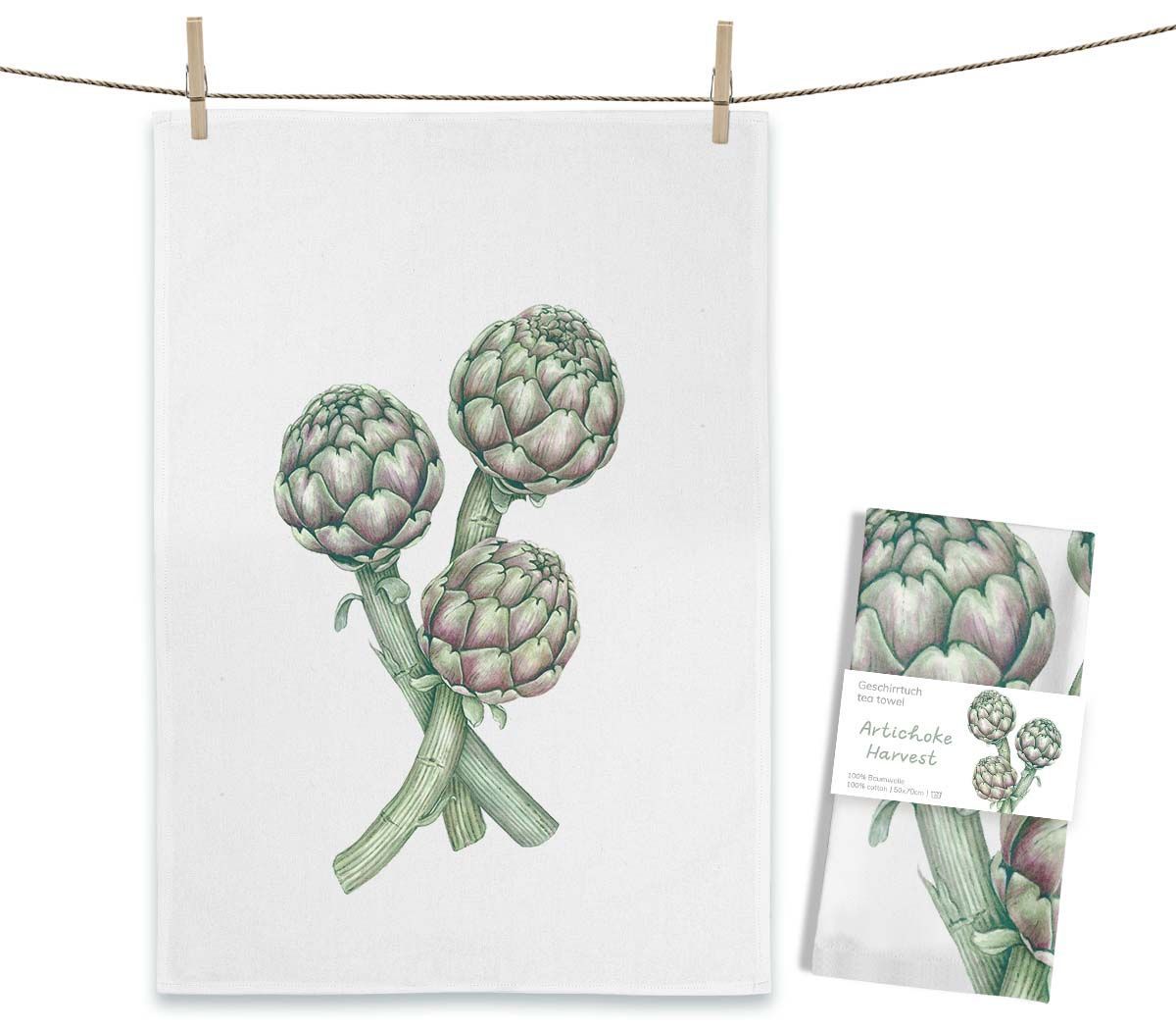 Geschirrtuch "Artichoke Harvest" von Maluu