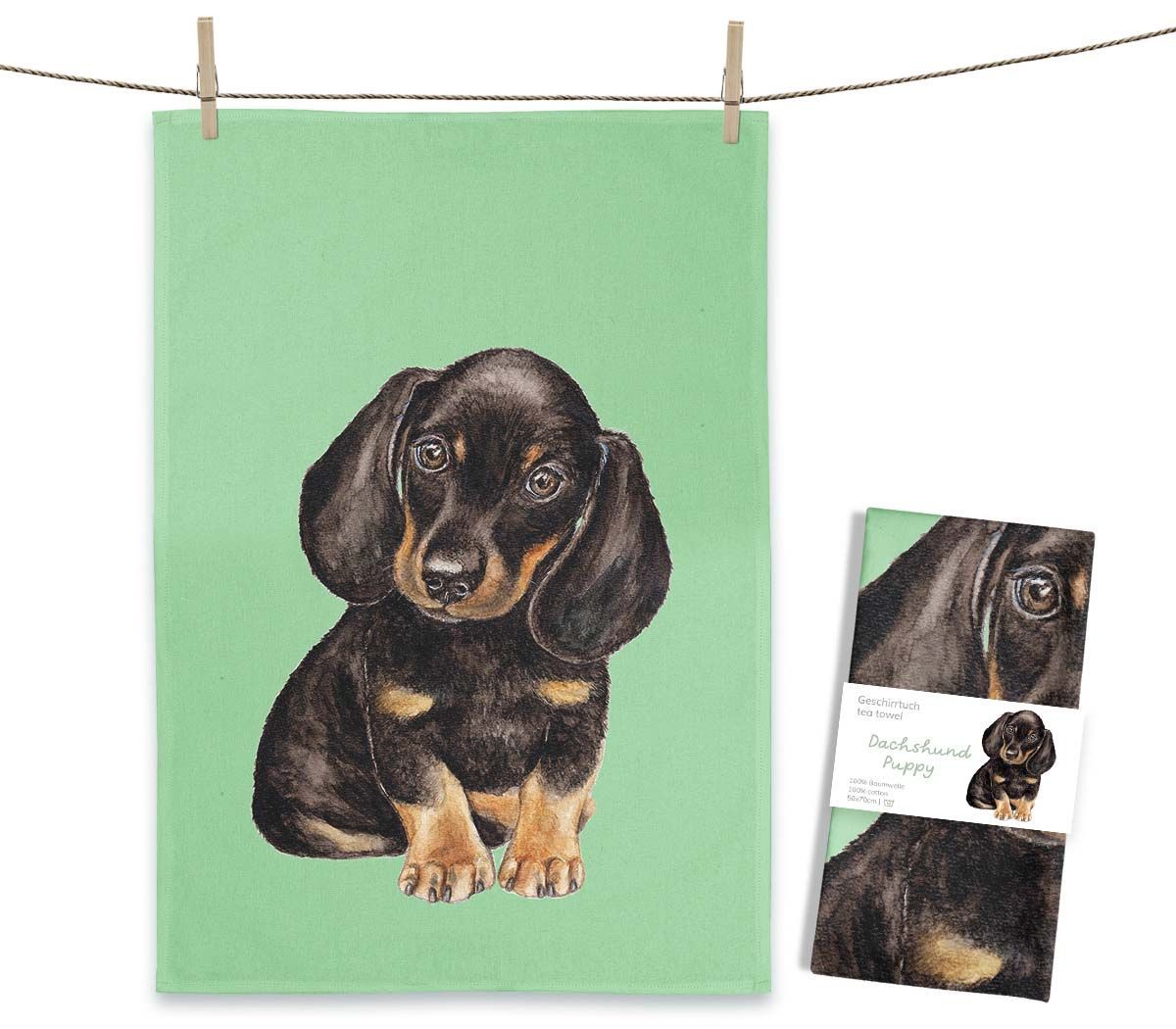 Geschirrtuch "Dachshund Puppy" von Maluu