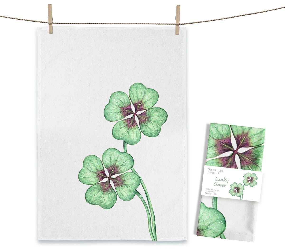 Geschirrtuch "Lucky Clover" von Maluu