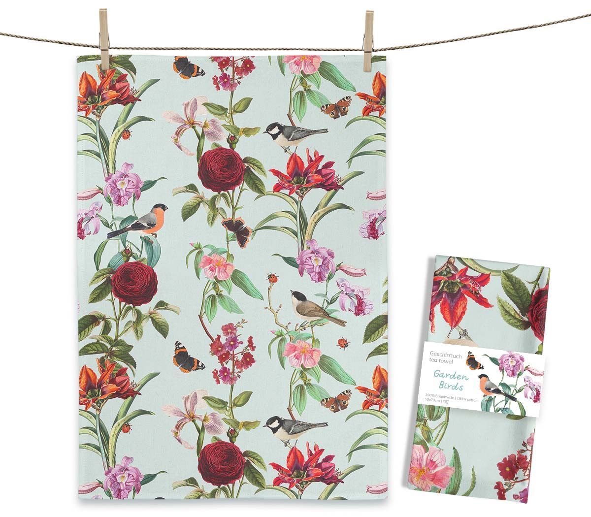 Geschirrtuch Geschirrtuch "Garden Birds" von Maluu