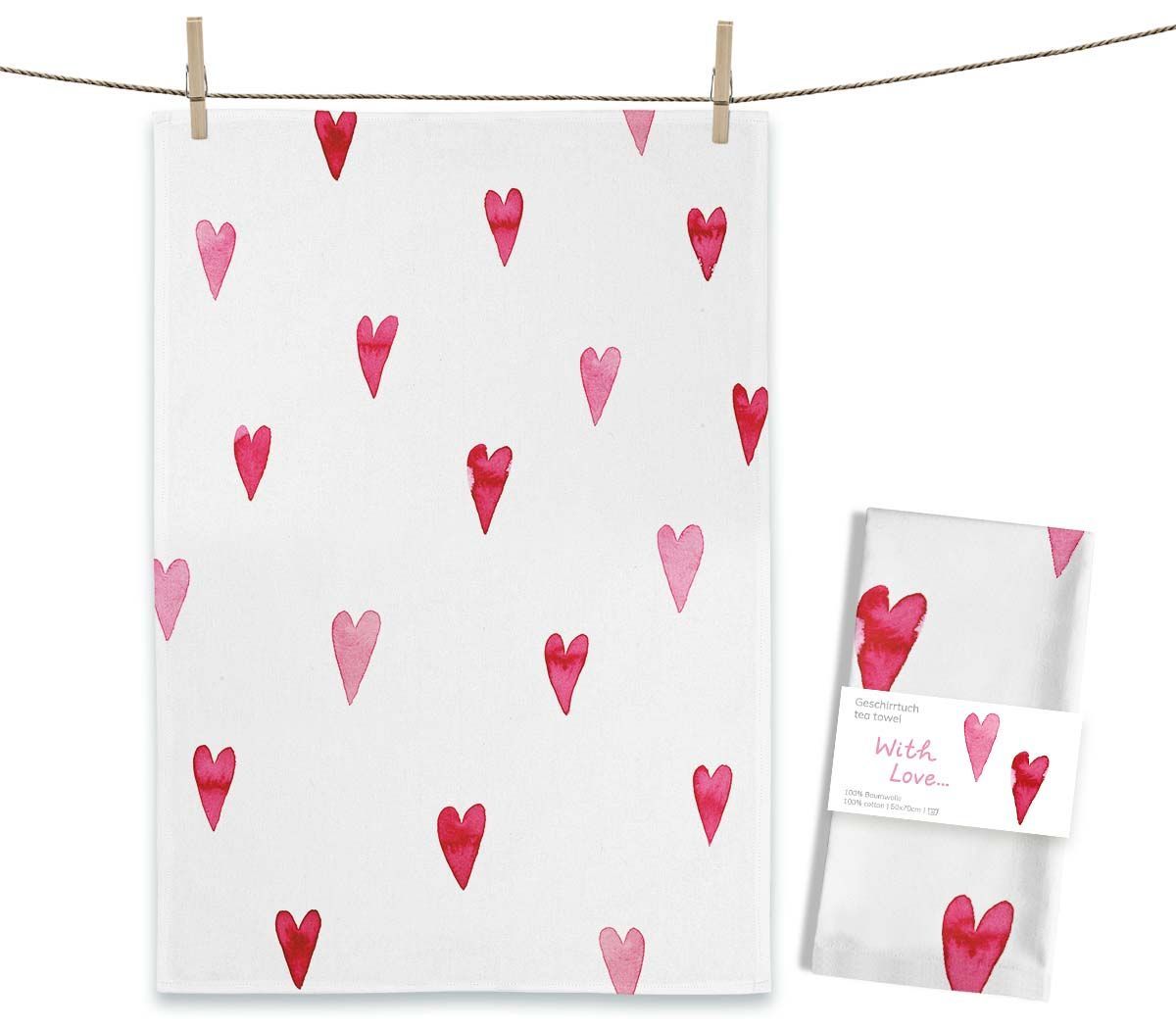 Geschirrtuch Geschirrtuch "With Love" von Maluu