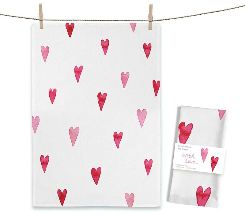 Geschirrtuch Geschirrtuch "With Love" von Maluu