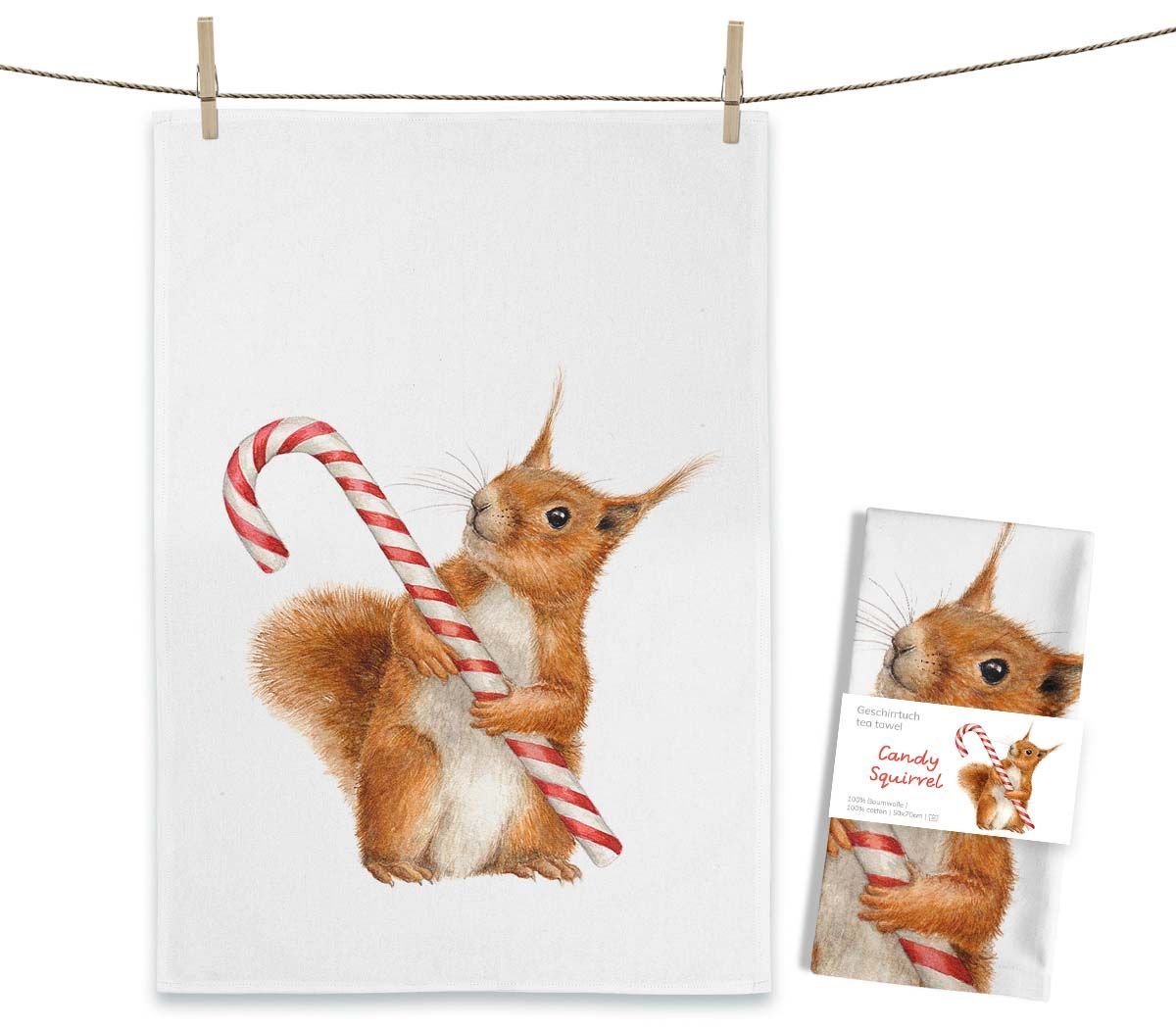 Geschirrtuch "Candy Squirrel" von Maluu