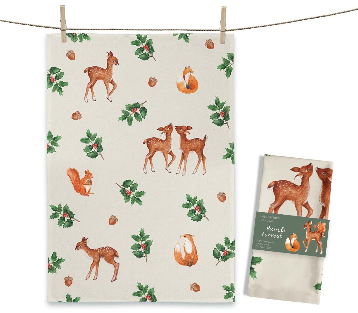 Geschirrtuch "Bambi Forrest" von Maluu