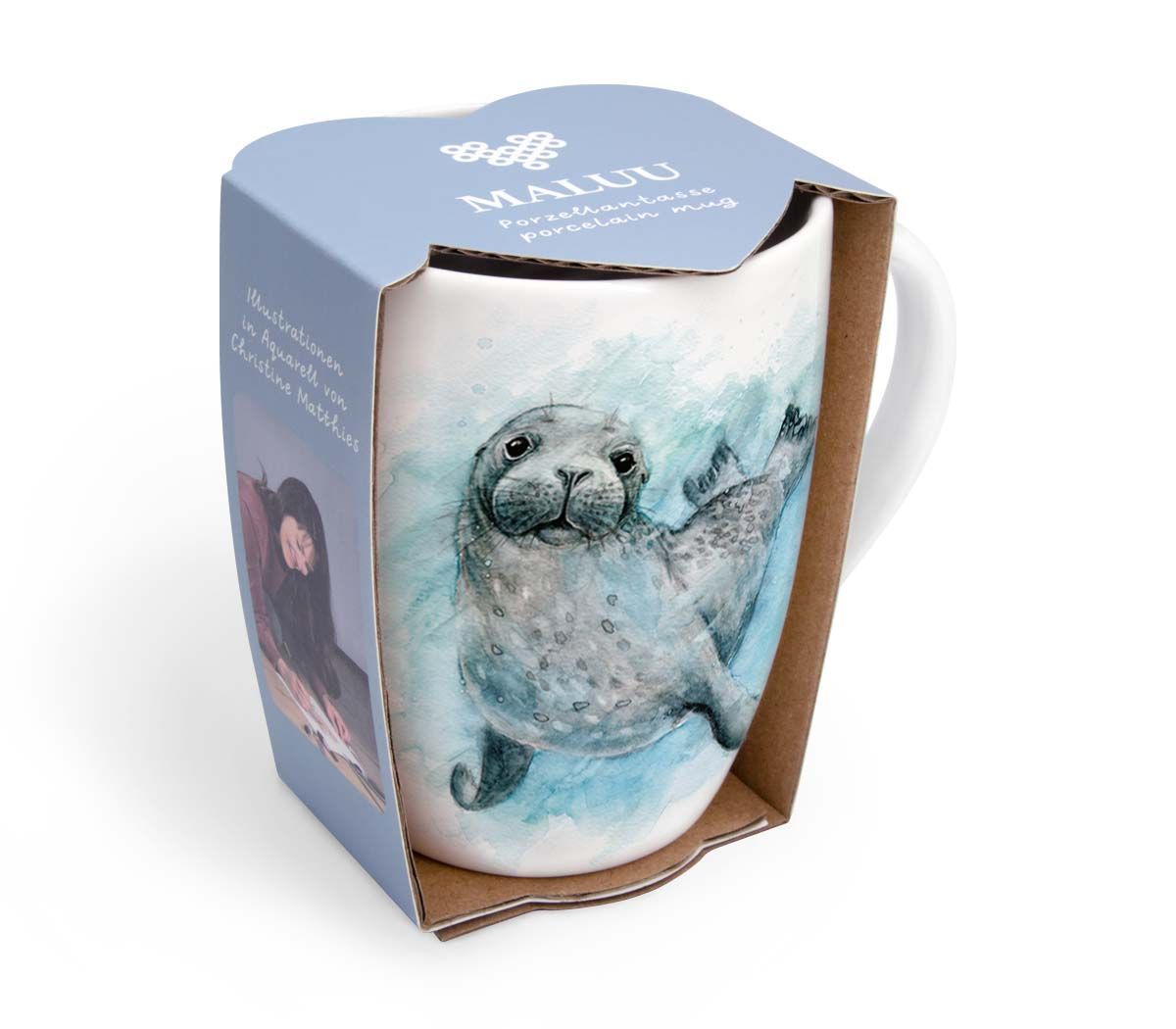 Porzellantasse Porzellantasse "Swimming Seal" von Maluu