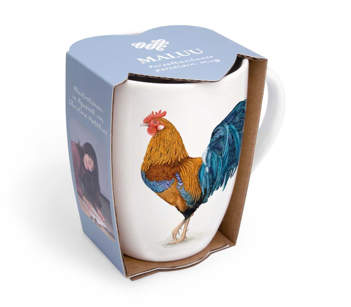 Porzellantasse "Chicken & Rooster" von Maluu