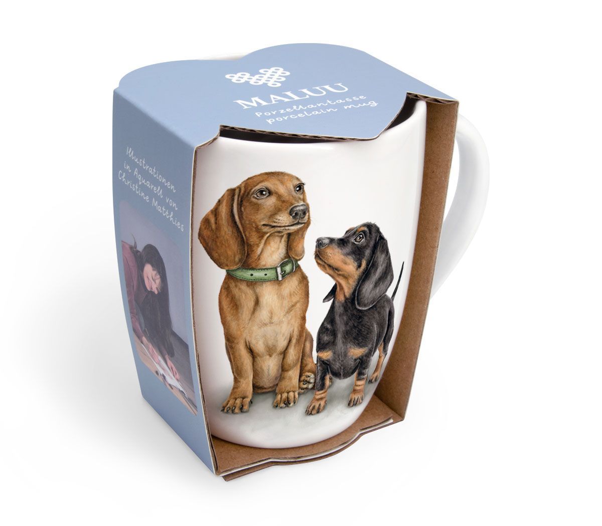Porzellantasse Porzellantasse "Doxie Gang" von Maluu