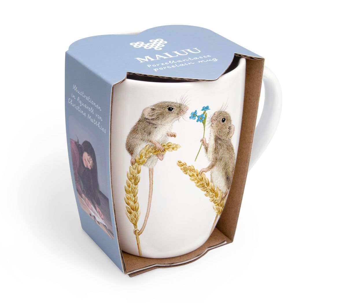 Porzellantasse "Merci Mouse" von Maluu
