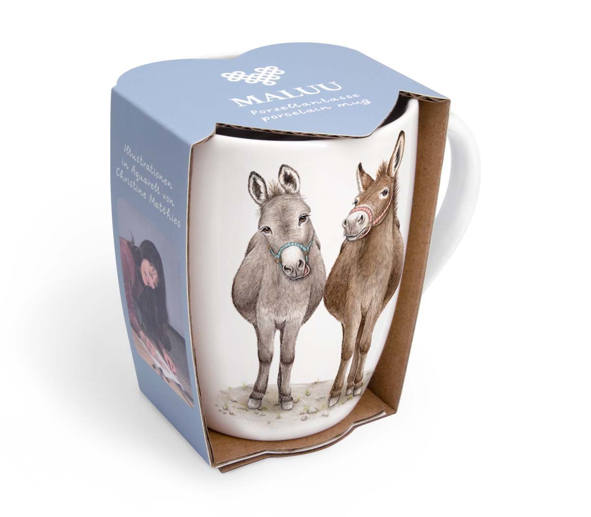 Porzellantasse "Cheeky Donkeys" von Maluu