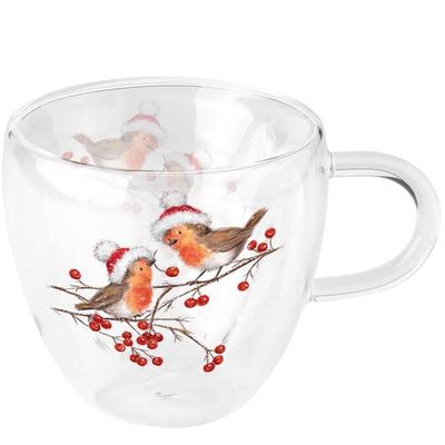 Teeglas Teeglas "Christmas robins"