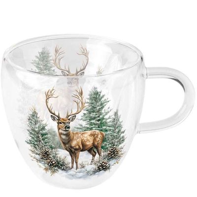 Teeglas "Winter stag"