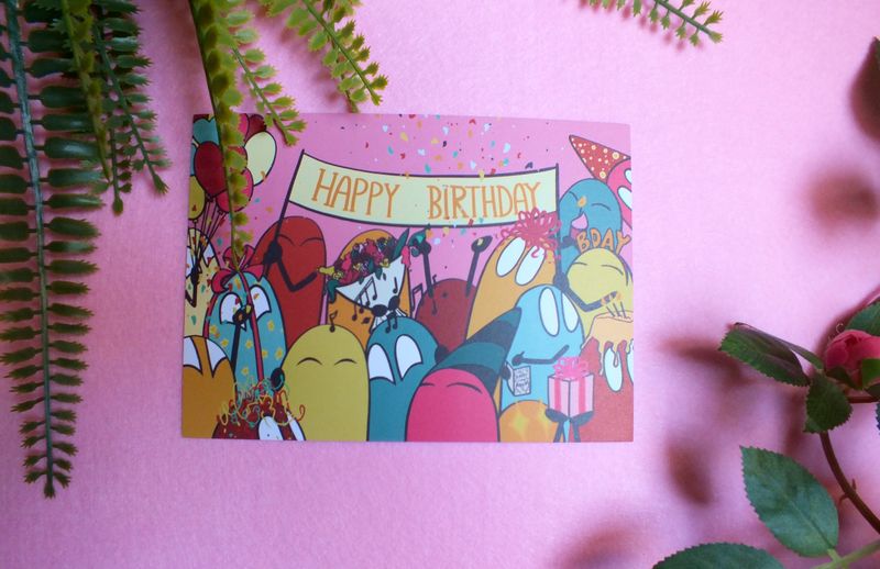 BLOB - Happy Birthday Postkarte