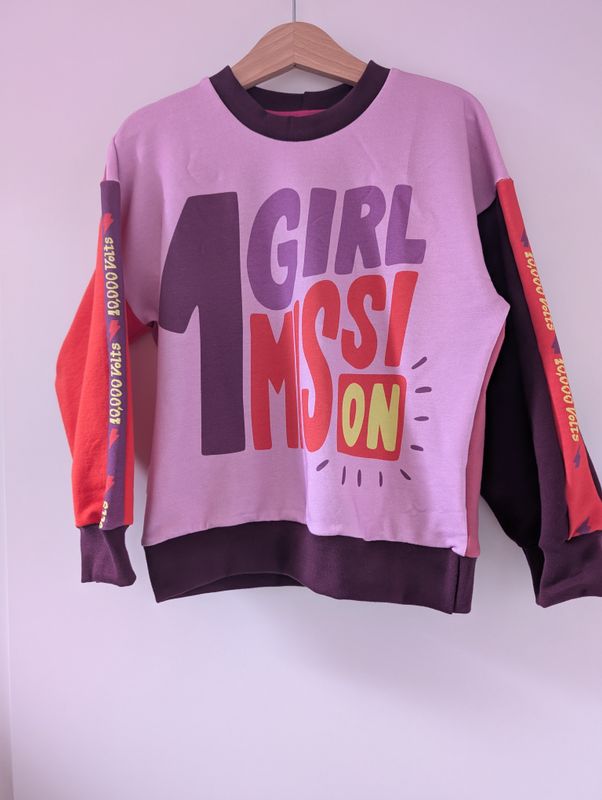 One Girl One Mission - Oversize Sweater French Terry Größe 116