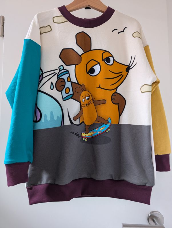 Die Sendung mit der Maus - Oversize Sweater French Terry Größe 128