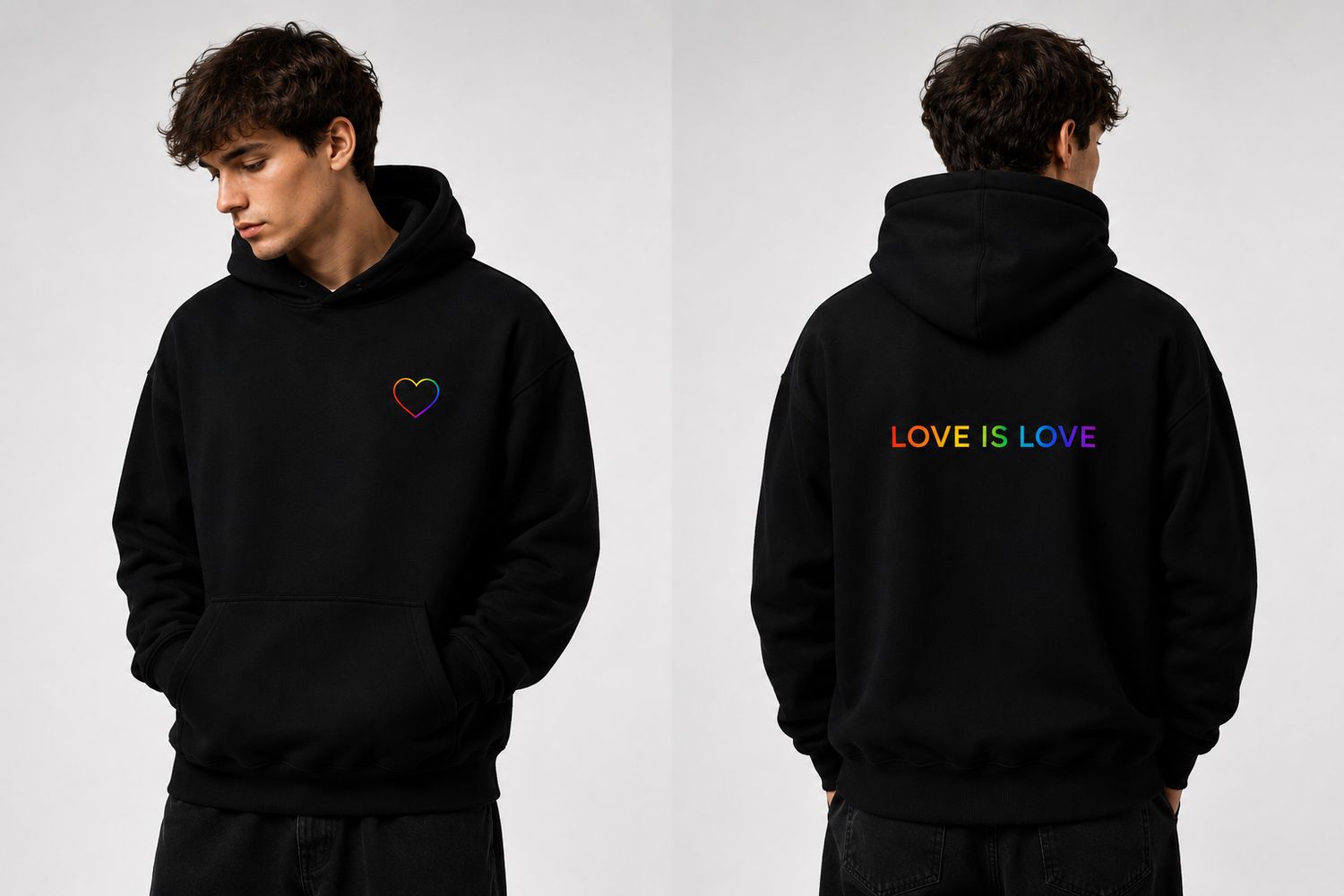 LOVE IS LOVE MEN HOODIE
