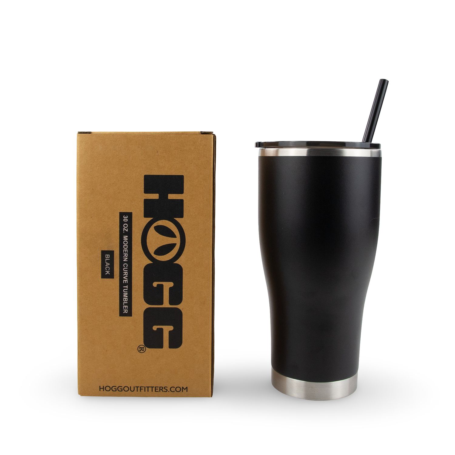 30oz POWDER COATED MODERN CURVE TUMBLER: Black