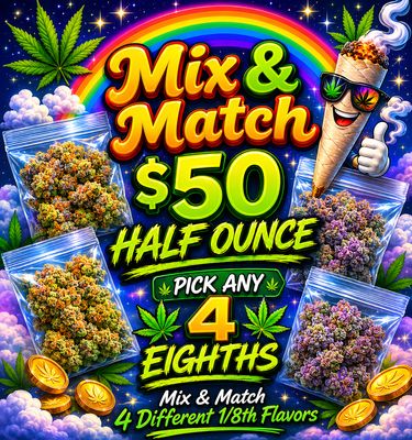 $50 Half Ounce - Mix and Match (Pick 4 Eighths)