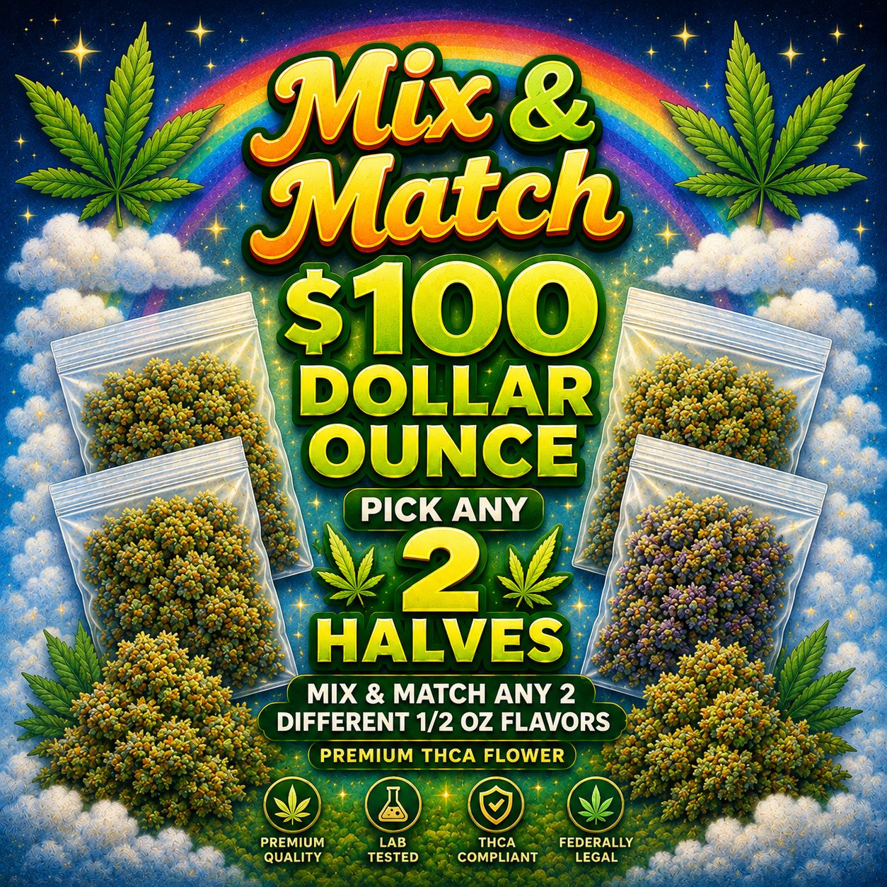 $100 Ounce - Mix and Match (Pick 2 Half Ounces)