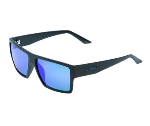 Factory Sunglasses - Matte Black - Blue Mirror Lens