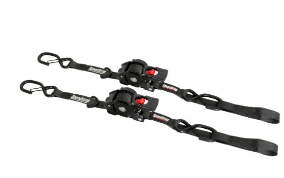 1" x 10ft Retractable Tie Downs w/ Built in Soft-Tie (2-Pack)