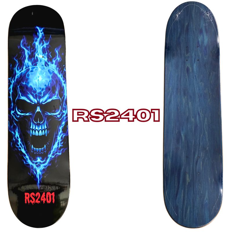 Blue Flaming Skull Deck 8.25