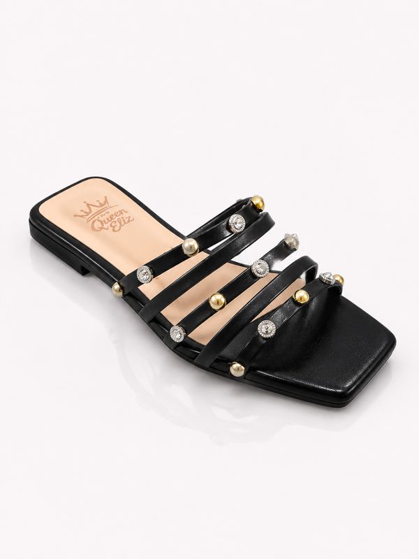 Vouge Queen Eliz Black Sandal