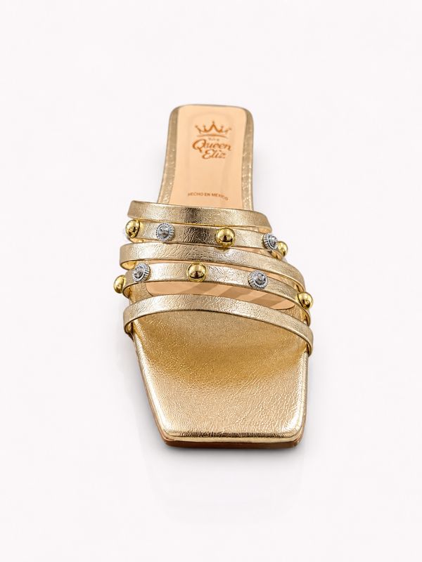 Vouge Queen Eliz Gold Sandal