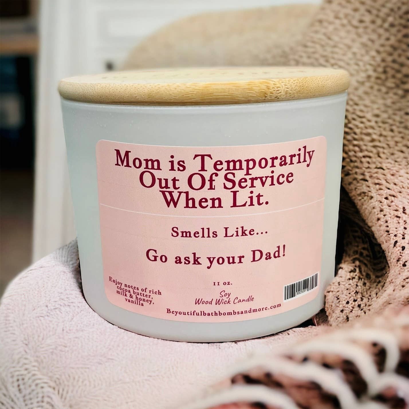 Moms Out of Service Conversation Wood Wick Candle