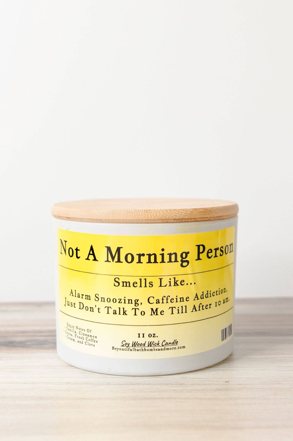 Not A Morning Person Conversation Wood Wick Candle