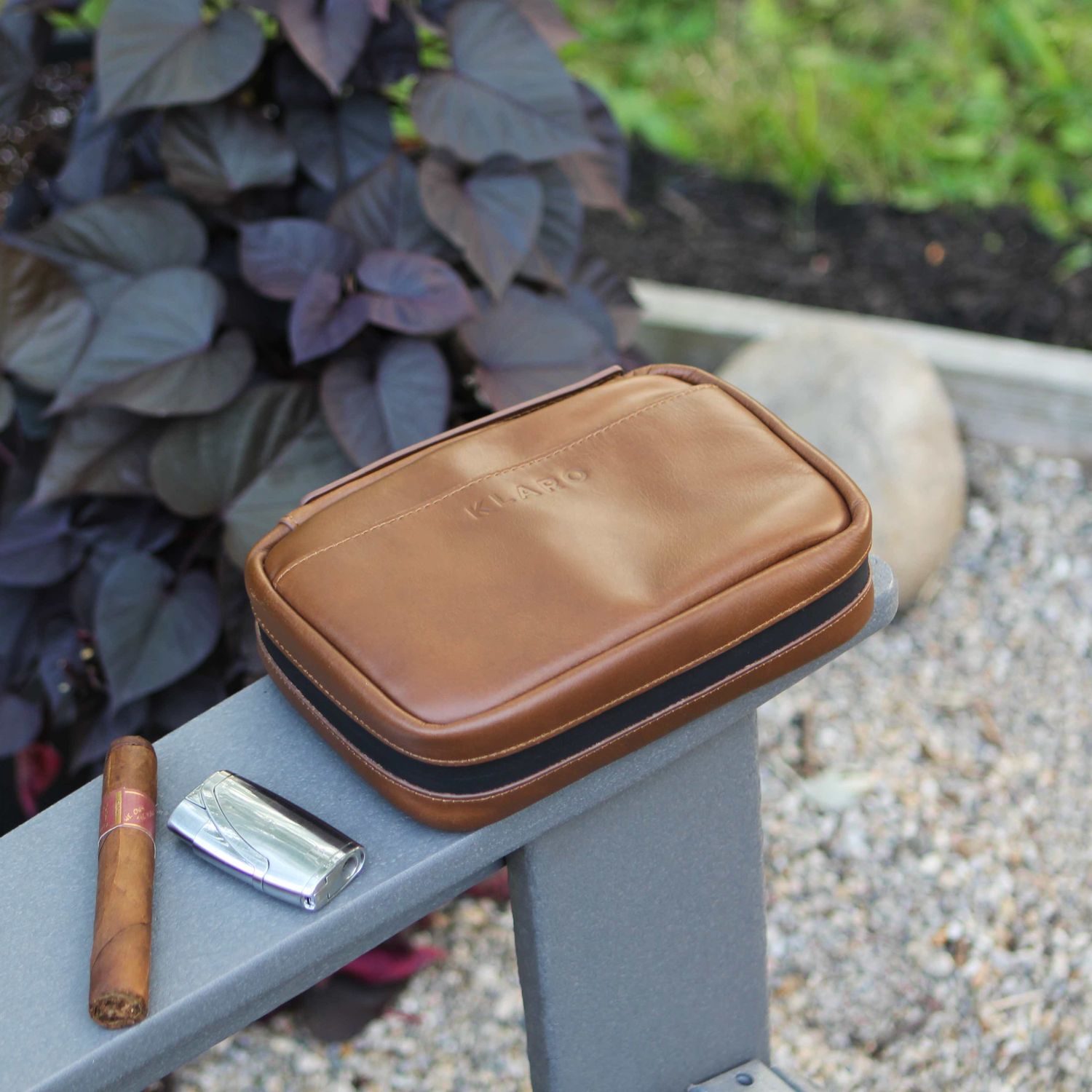 Brown Flint Travel Leather Cigar