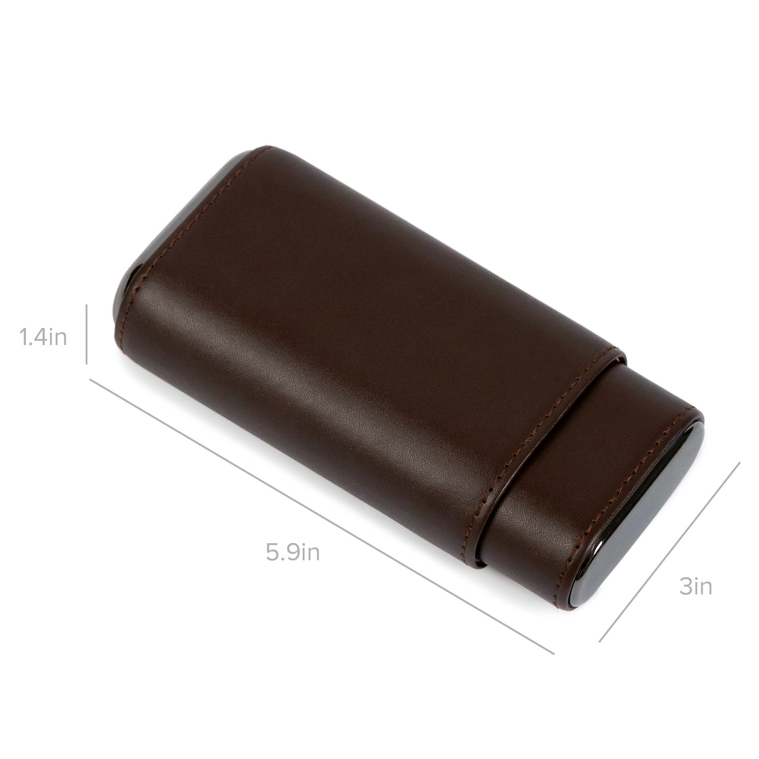Premium 3 Cigar Travel Case - Cocoa Brown