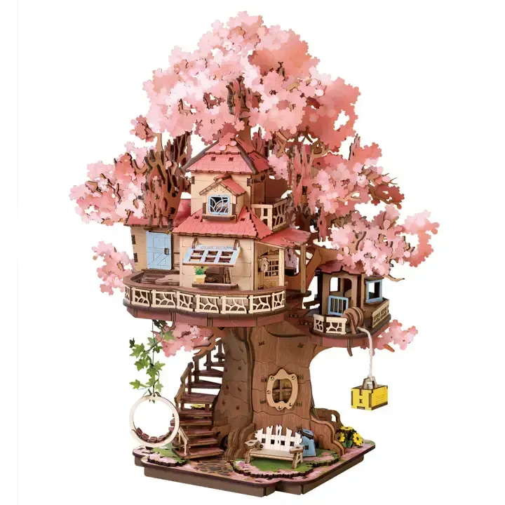 Sakura Tree House Rolife Wooden Puzzle Diy Craft Kit