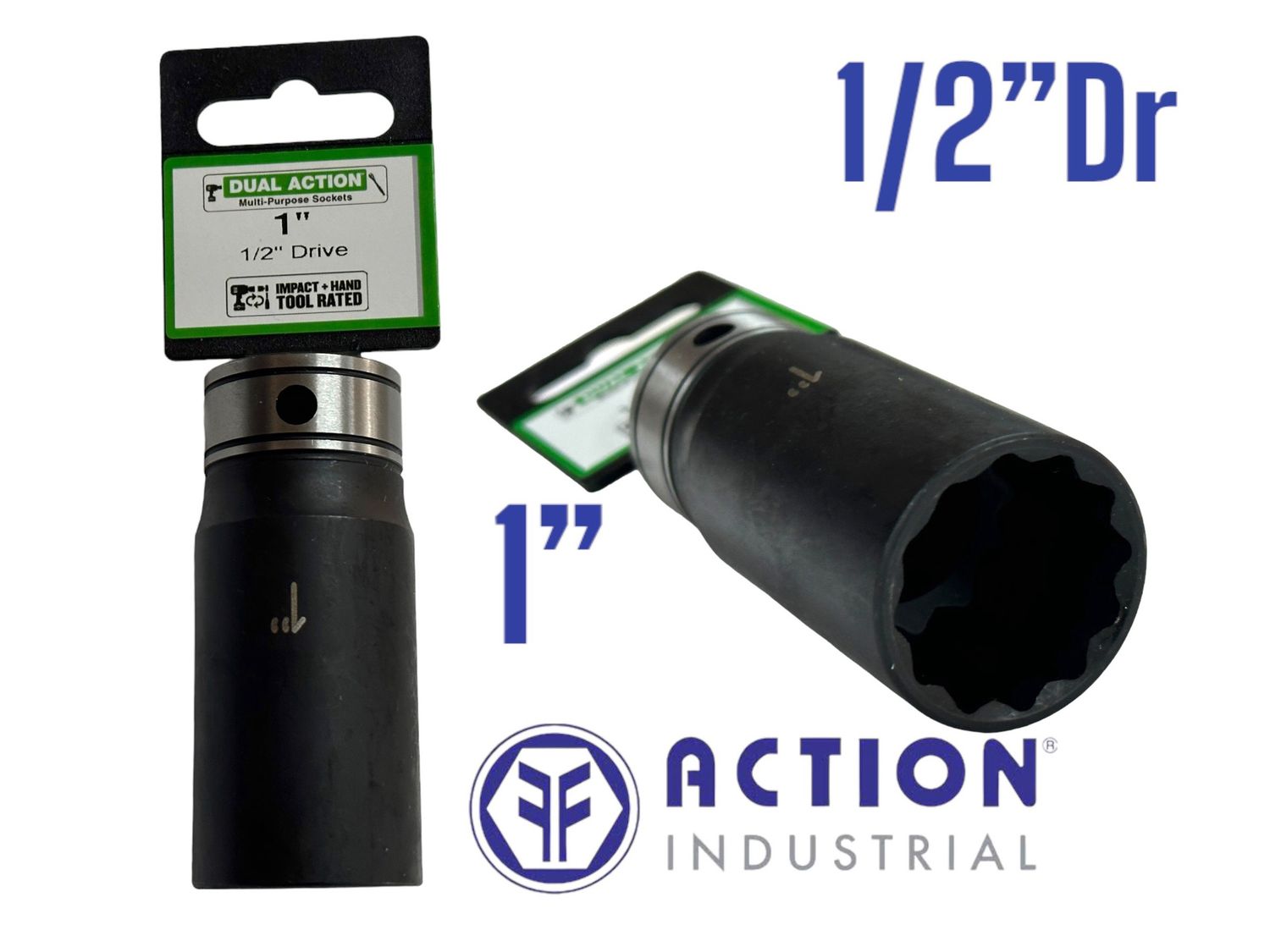 1" Impact Socket 12Pt 1/2” Dr