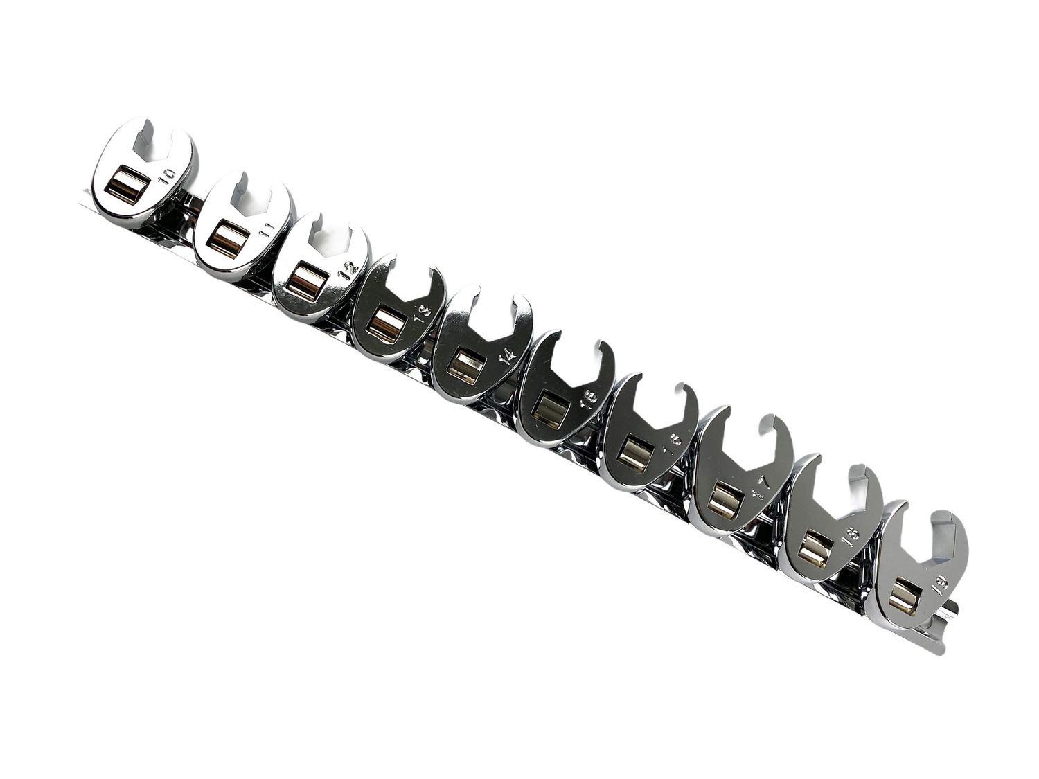 10 Pc 3/8” Dr Metric Crowfoot Flare Nut Wrench Set