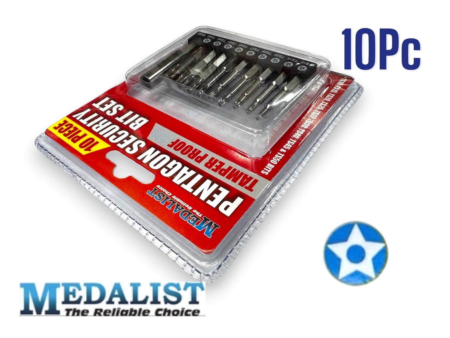 10 PC Pentagon Security Bit Set